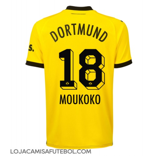 Camisa de Futebol Borussia Dortmund Youssoufa Moukoko #18 Equipamento Principal 2023-24 Manga Curta